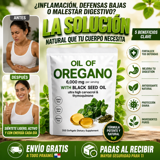 Aceite de Orégano 300 Capsulas Blanco